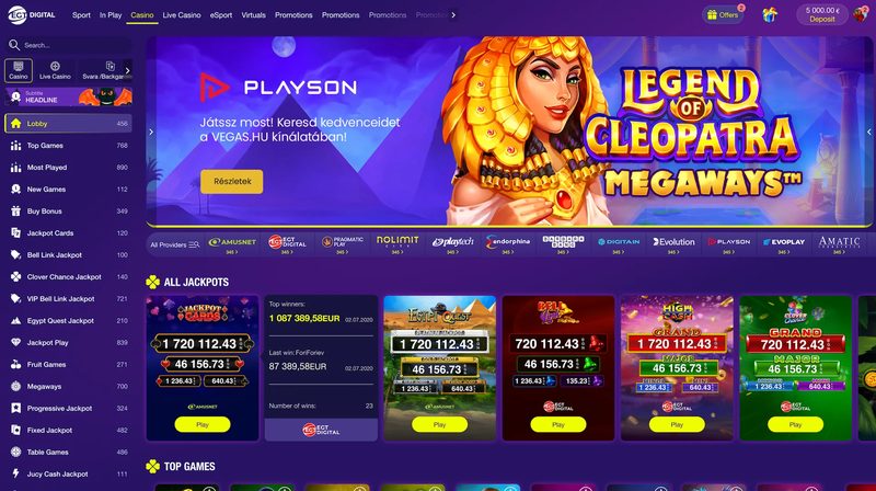 Casino and sportsbook home page in partner brand theme 2 of 9.